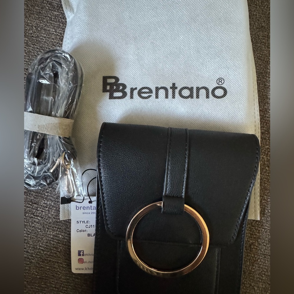 NWT BRENTANO $45 Vegan Small Flap-Over Crossbody - Picture 2 of 7